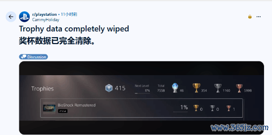 离谱！玩家白金奖杯遭被清空 背后真相令人意外